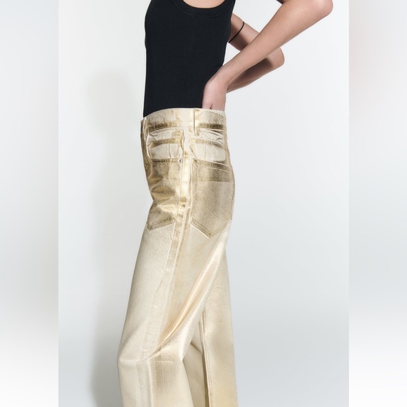LIMITED EDITION ZARA GOLD JEANS - Picture 3 of 7